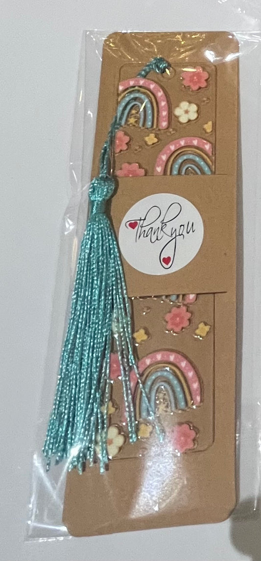 Retro Rainbow - Handmade Bookmark with Tassel