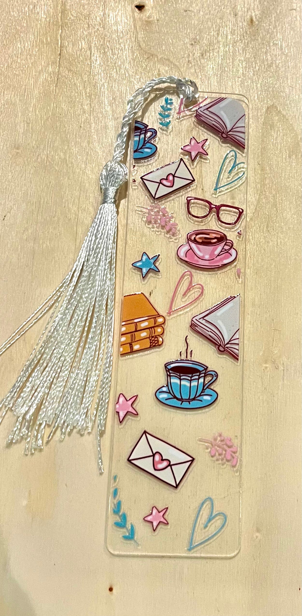 Cup of Coffee - Handmade Bookmark with Tassel