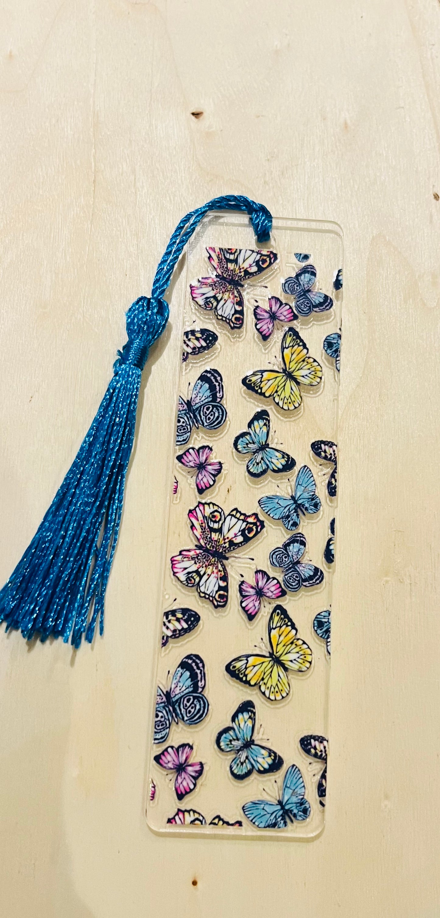 Butterflies- Handmade Bookmark with Tassel