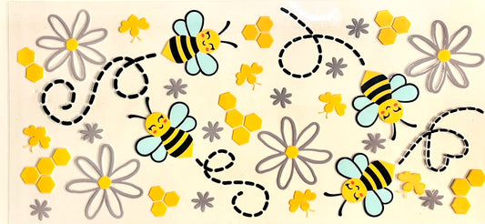 Glass Tumbler - Bee and Daisy