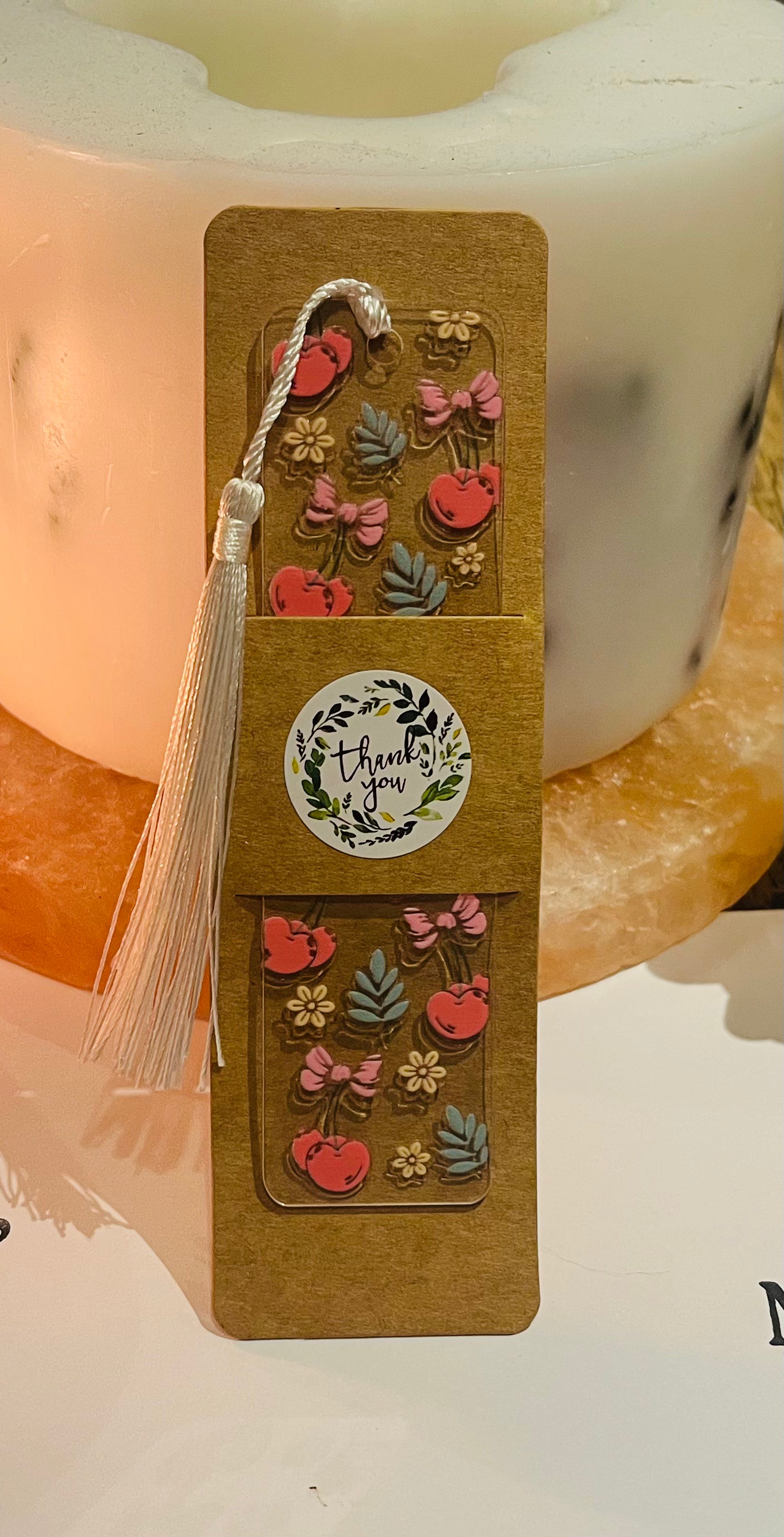 Bookmark Cherry - Handmade Bookmark with Tassel