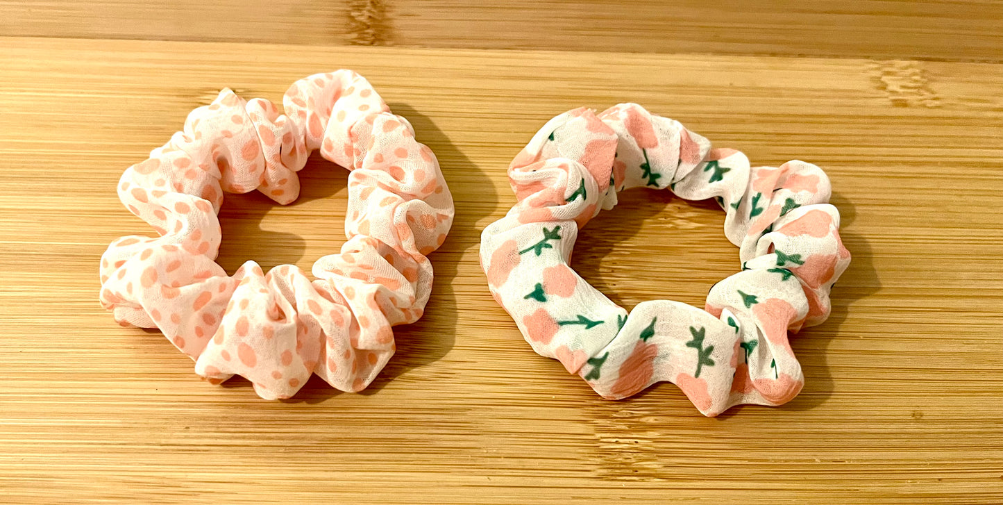 Scrunchie - green, pink, orange