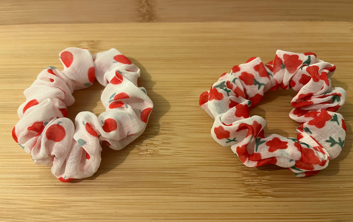 Scrunchie - purple, yellow, red