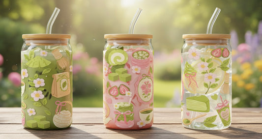 Glass Tumbler Matcha pink - Healthy Lifestyle Drinkware
