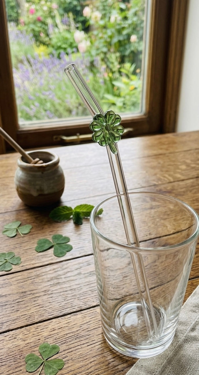 Clover Glass Straw - Eco-Friendly Reusable Straw