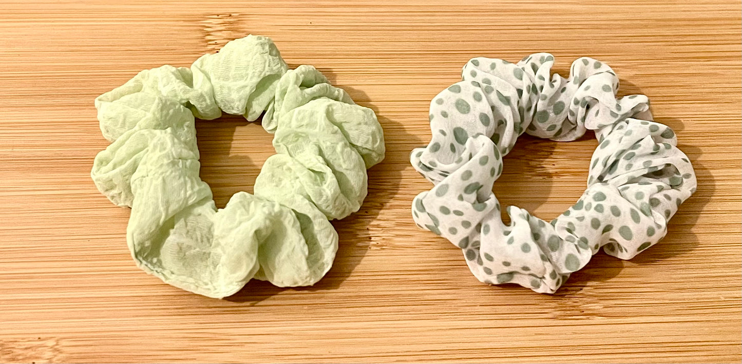 Scrunchie - green, pink, orange