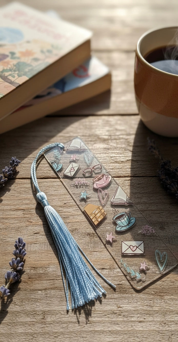 Cup of Coffee - Handmade Bookmark with Tassel