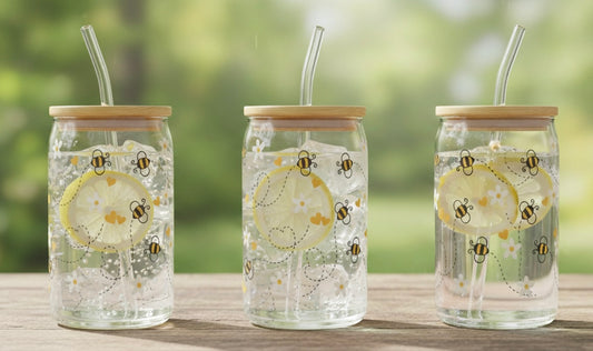 Glass Tumbler  - Bee and Daisy&hearts