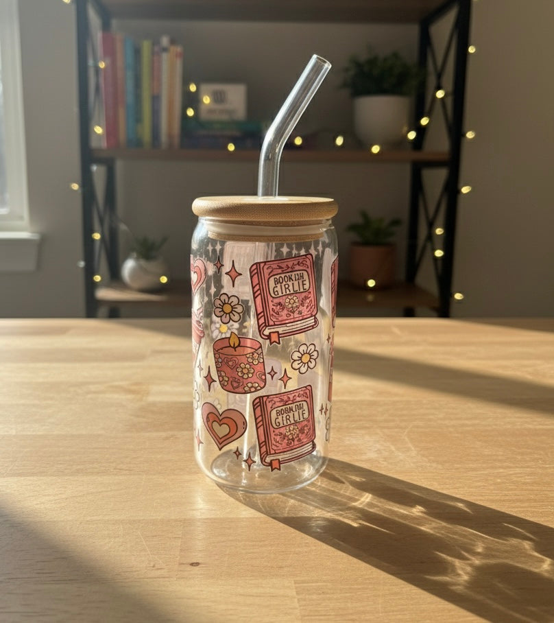 Glass Tumbler Bookish Girlie