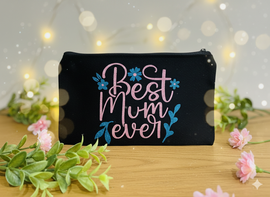 Canvas Makeup Bag - Best mum ever (20x11cm)