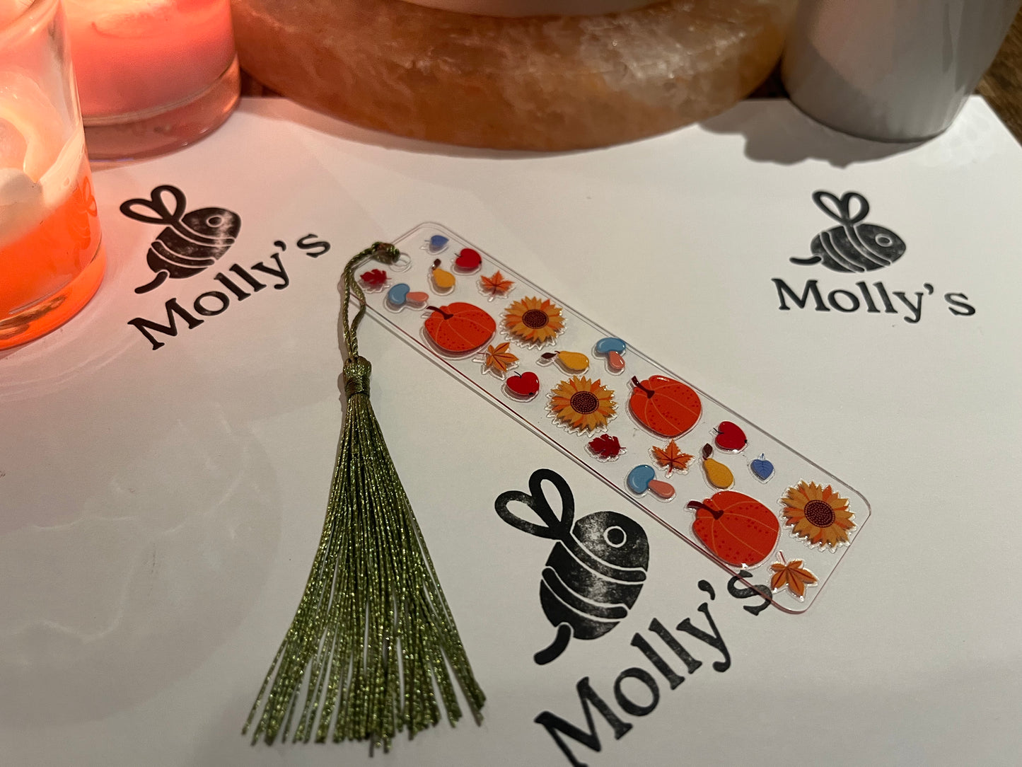 Bookmark Pumpkin Orange - Handmade Bookmark with Tassel