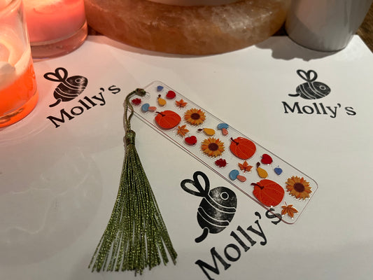 Bookmark Pumpkin Orange - Handmade Bookmark with Tassel