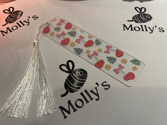 Bookmark Cherry - Handmade Bookmark with Tassel