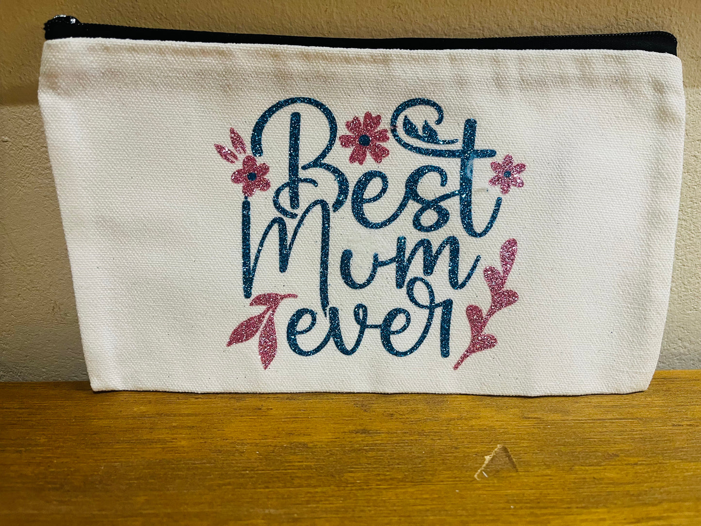 Canvas Makeup Bag - Best mum ever (20x11cm)