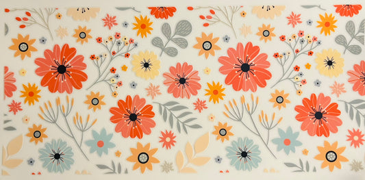 Glass Tumbler  - Autumn Daisy